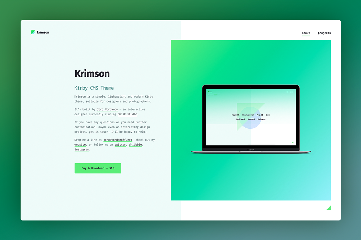 Krimson Theme - Kirby CMS | Templates & Themes ~ Creative Market