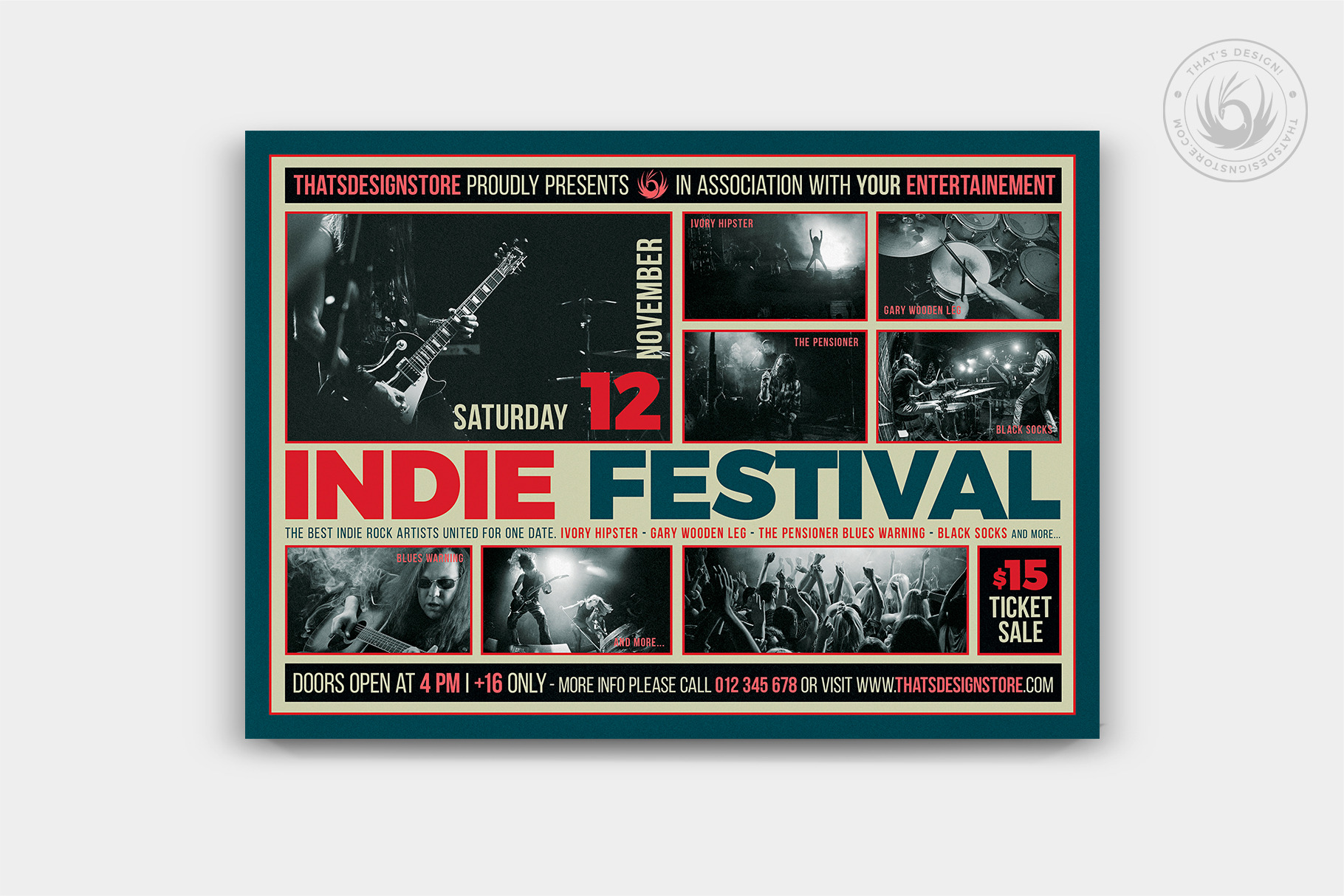 Indie Fest Flyer Design PSD Template Creative Market