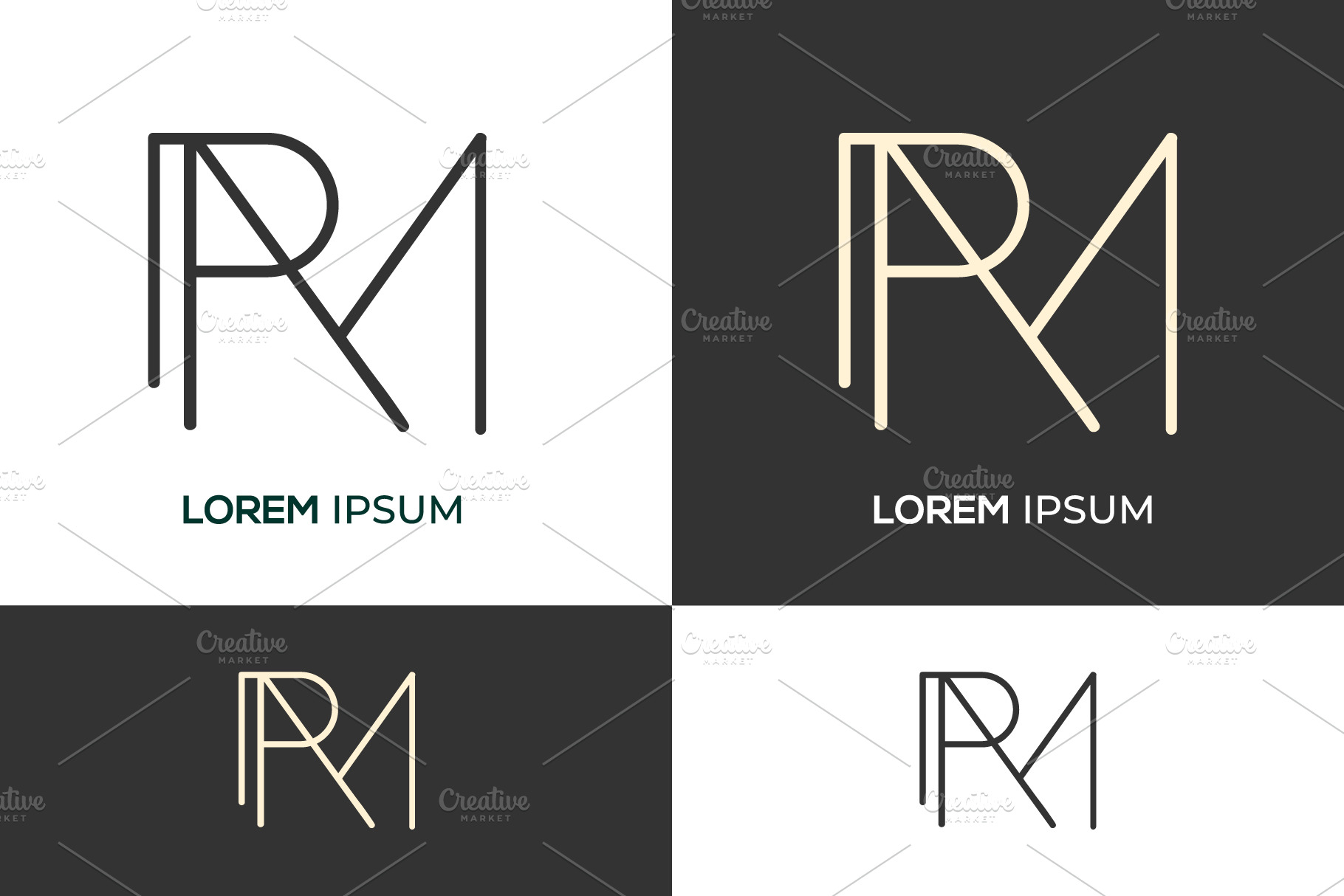 Monogram icon logo PM  Branding & Logo Templates ~ Creative Market