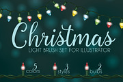 Christmas light brushes Illustrator | Illustrator Add-Ons ~ Creative Market