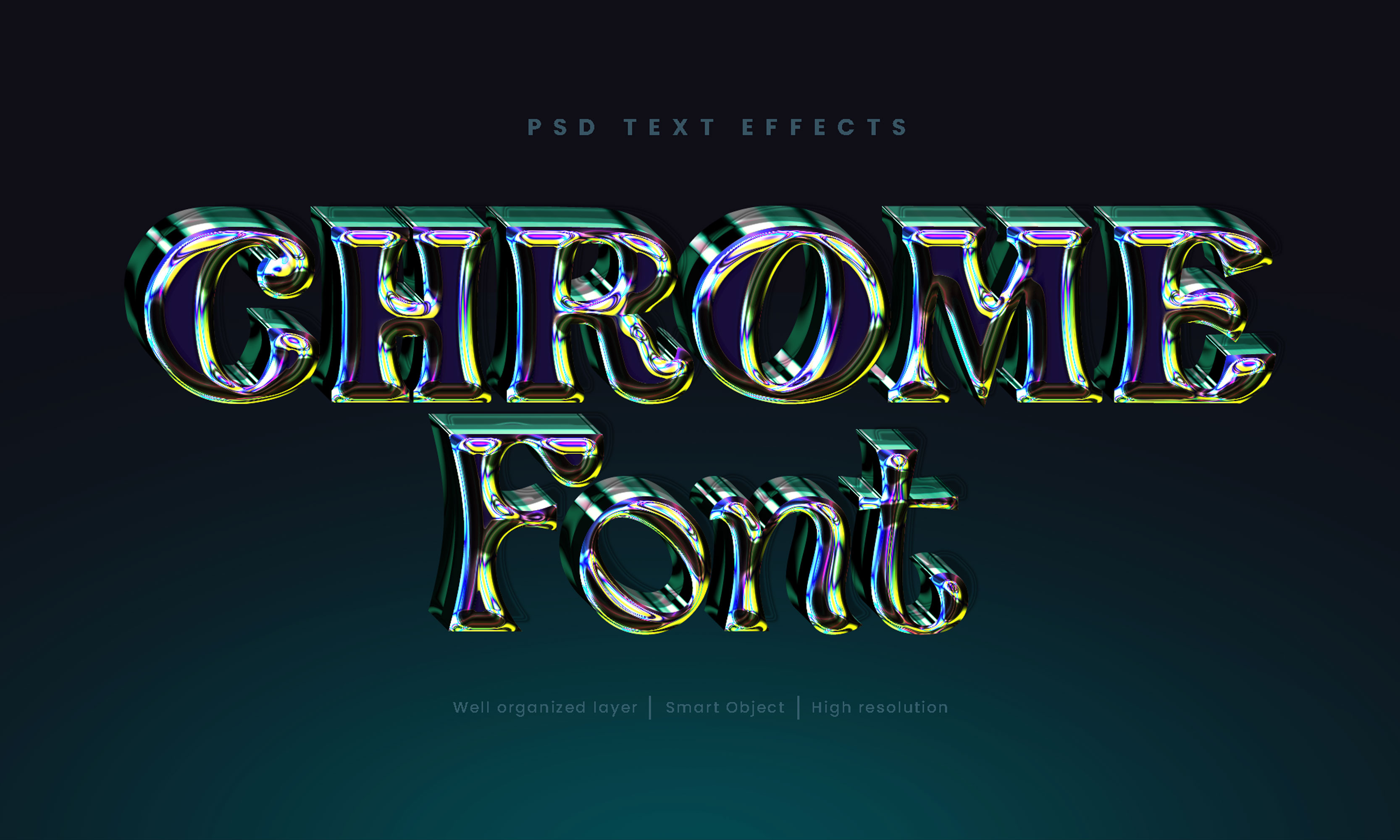 Chrome Editable text effect PSD | Layer Styles ~ Creative Market