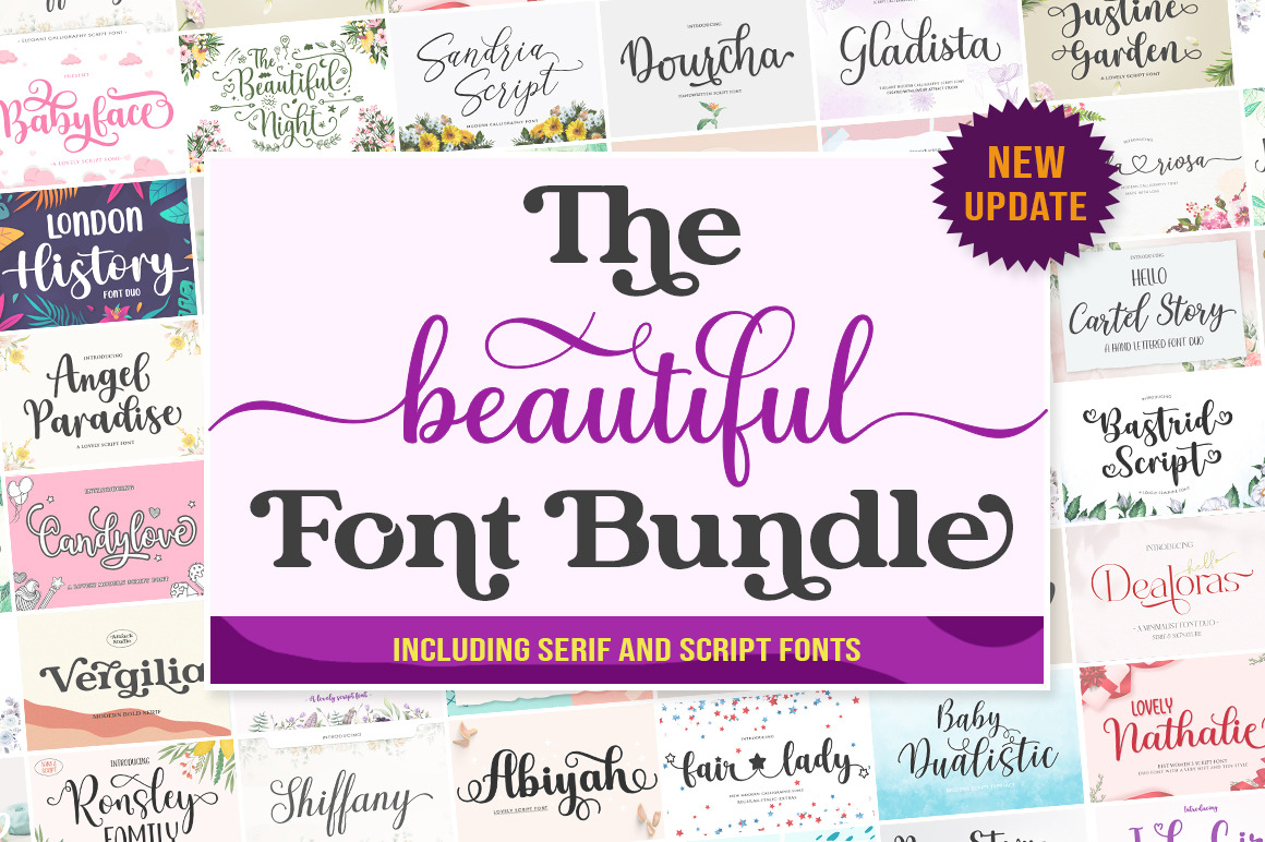 The Beautiful Font Bundle | Script Fonts ~ Creative Market