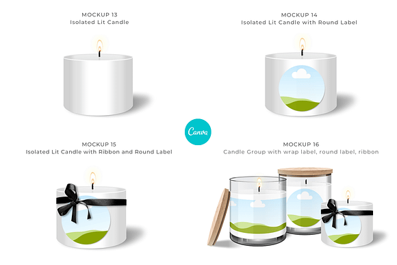 Candle Jar Mockups for Canva