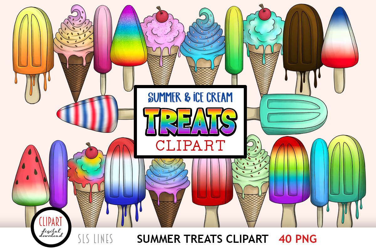 Ice Cream Treats Clipart Food Pngs Creative Market 6133