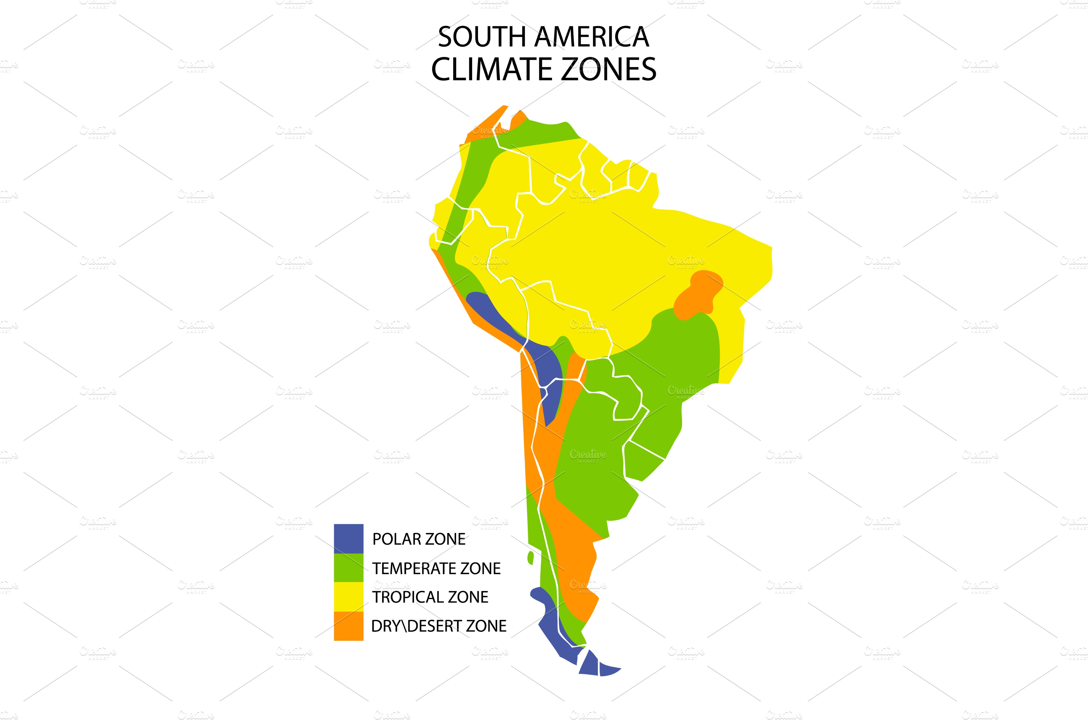 South America Climate Zones Map Illustrations ~ Creative Market 0043