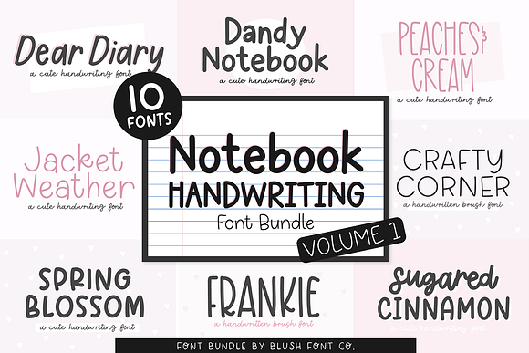 20 FONTS Handwriting Font Bundle Vol. 4, Font Bundle for Cricut