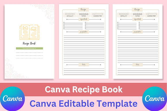 Blank Recipe Book / Cookbook  KDP Interior Template 8.5 X 11