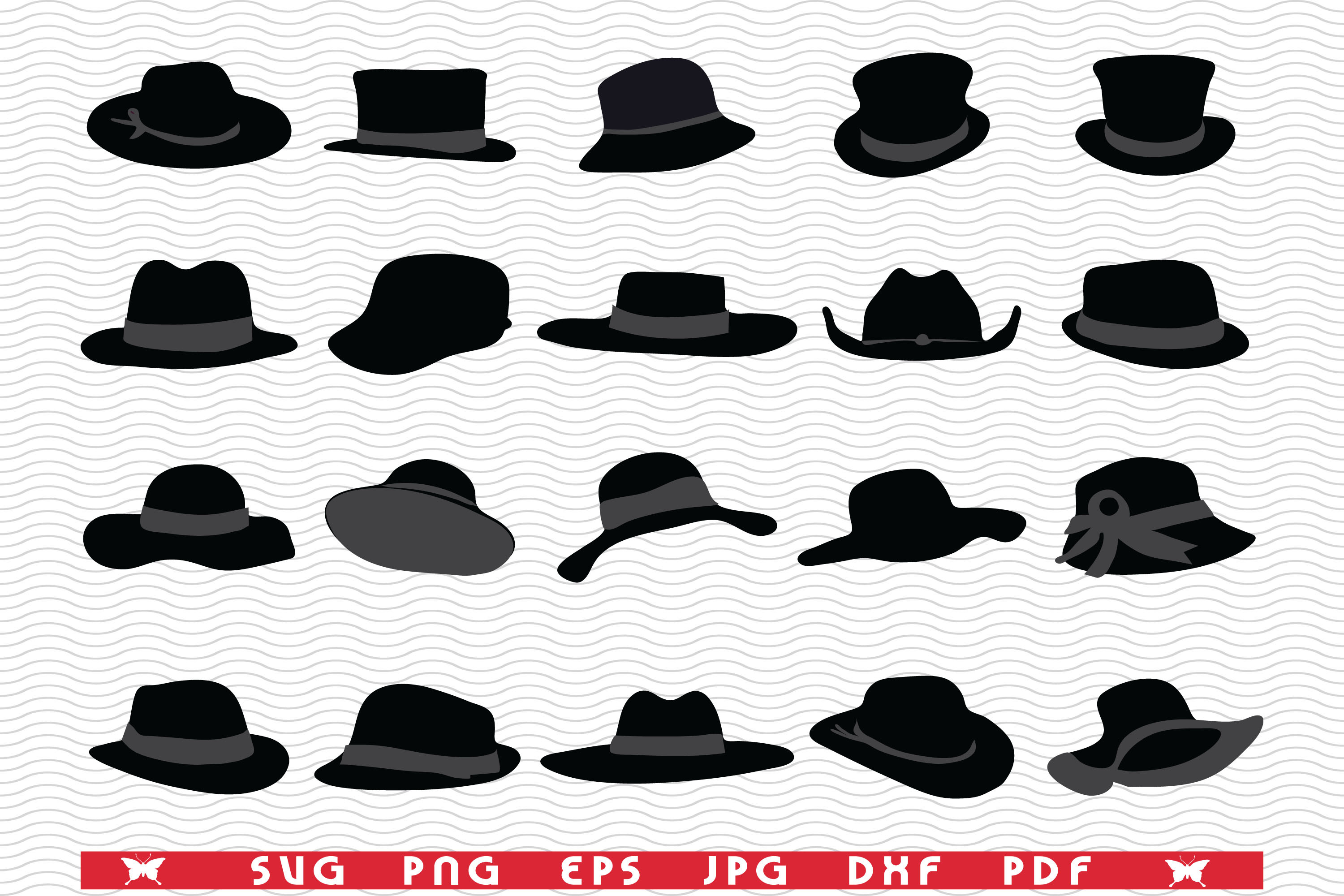 SVG Male and Female Hats,Silhouettes | Graphic Objects ~ Creative Market