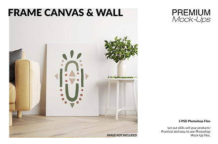 Premium PSD  Painting canvas set mockup, front view