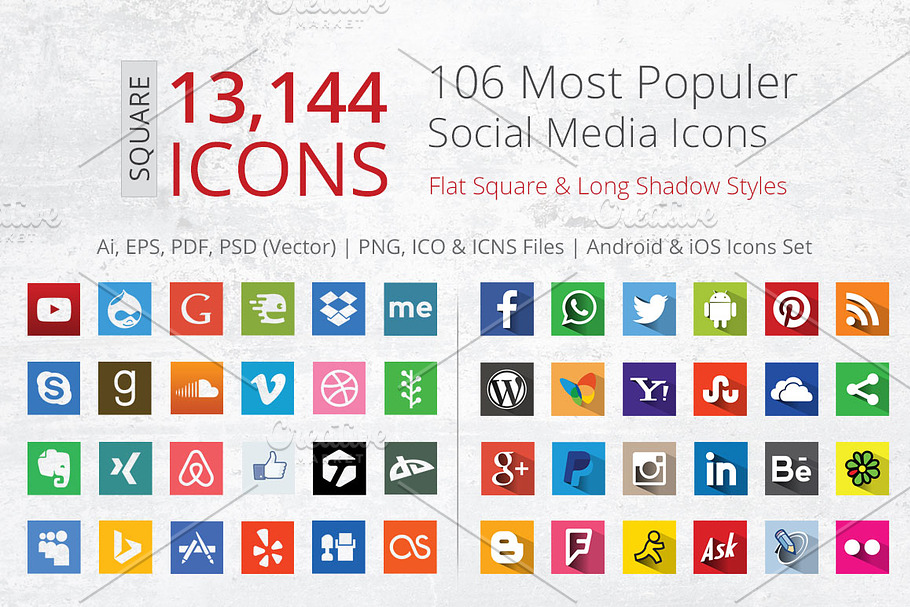 240 Round B/W Social Media Icons | Pre-Designed Photoshop Graphics