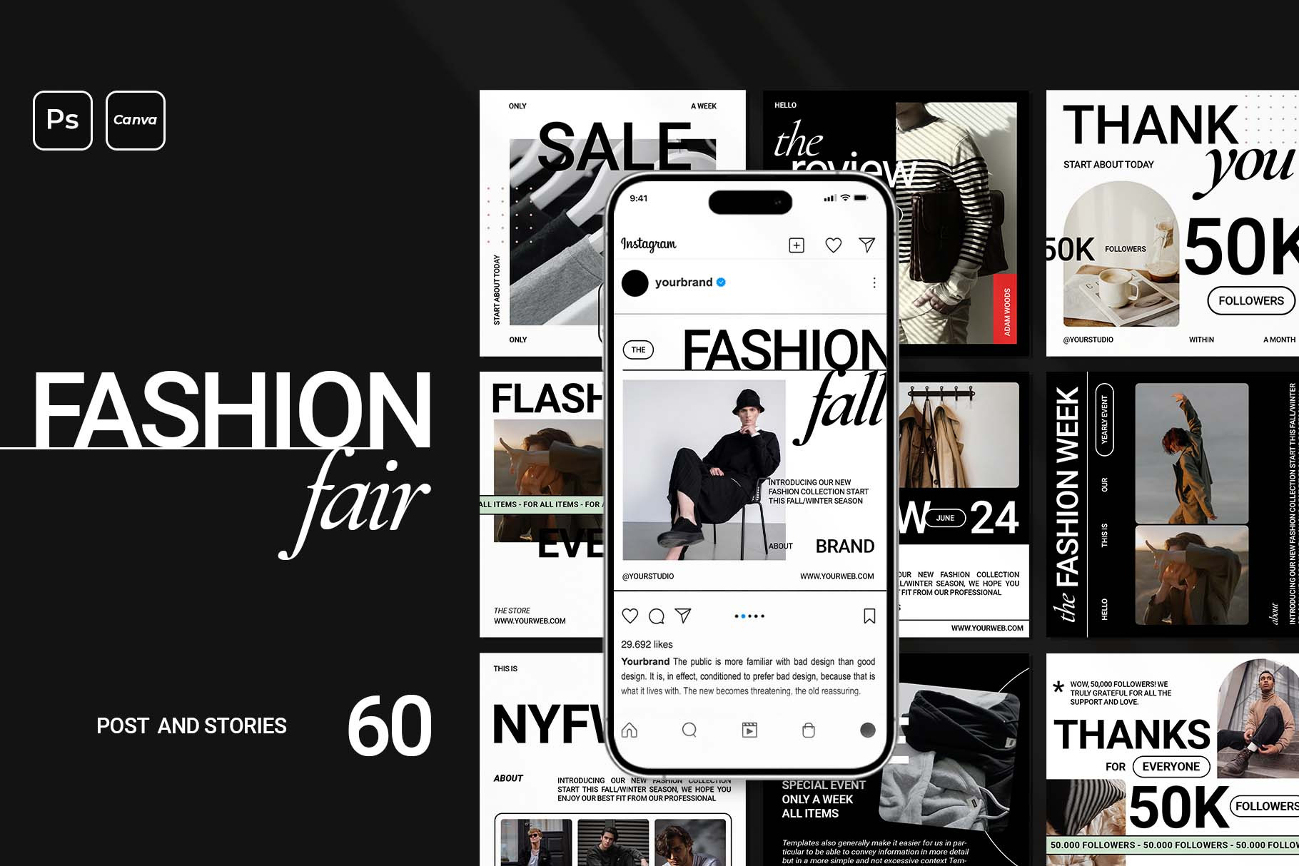 Fashion Fair Instagram Pack | Social Media Templates ~ Creative Market