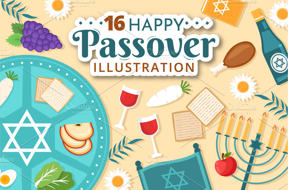 16 Happy Passover Jewish Holiday | Object Illustrations ~ Creative Market