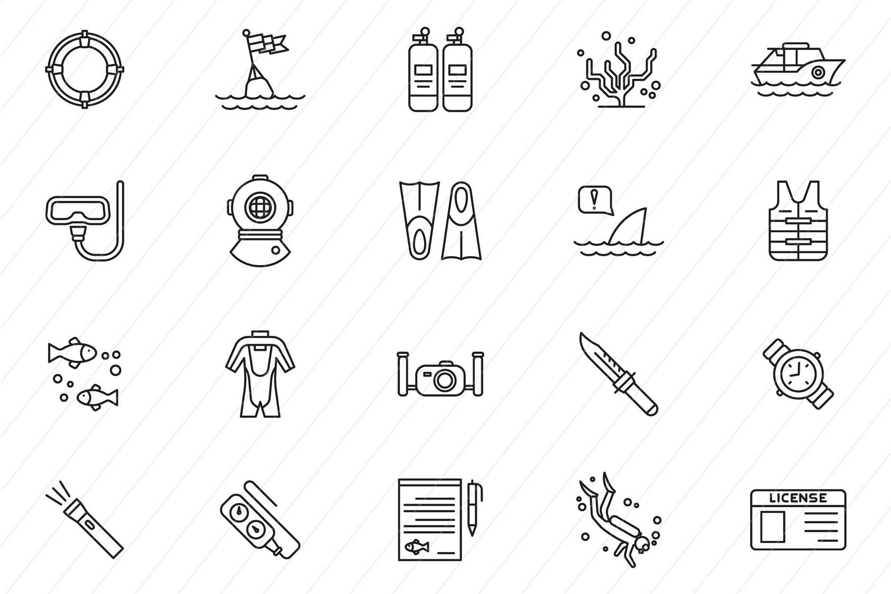 Diving Icons | Icons ~ Creative Market