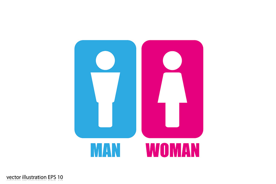 Man and Woman icon vector | Pre-Designed Illustrator Graphics