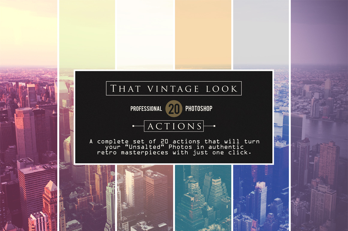 That Vintage Look | Unique Photoshop Add-Ons ~ Creative Market