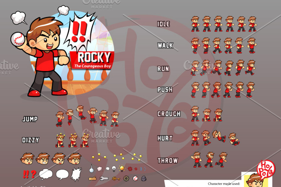 Nimble Boy Game Sprites | Pre-Designed Illustrator Graphics ~ Creative ...