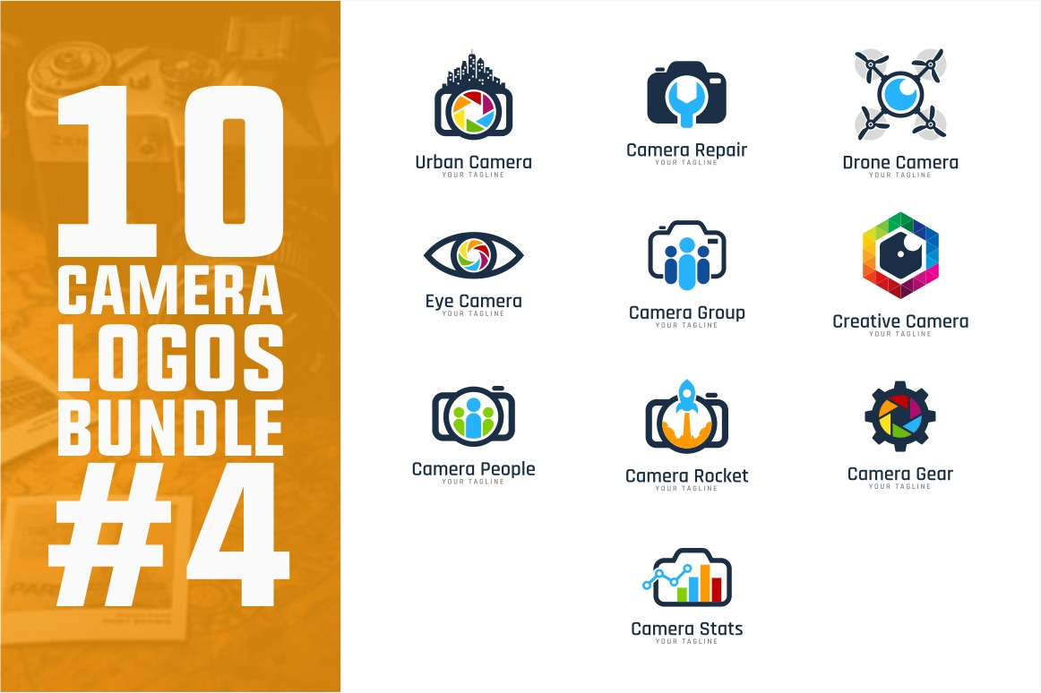 10 Camera Logo Bundle #4 | Creative Illustrator Templates ~ Creative Market