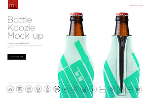 Download Bottle Koozie Mock Up Creative Photoshop Templates Creative Market