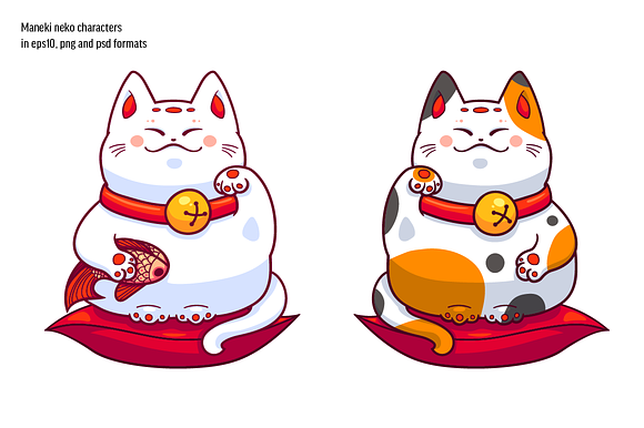 Maneki Neko Set Pre Designed Photoshop Graphics Creative Market