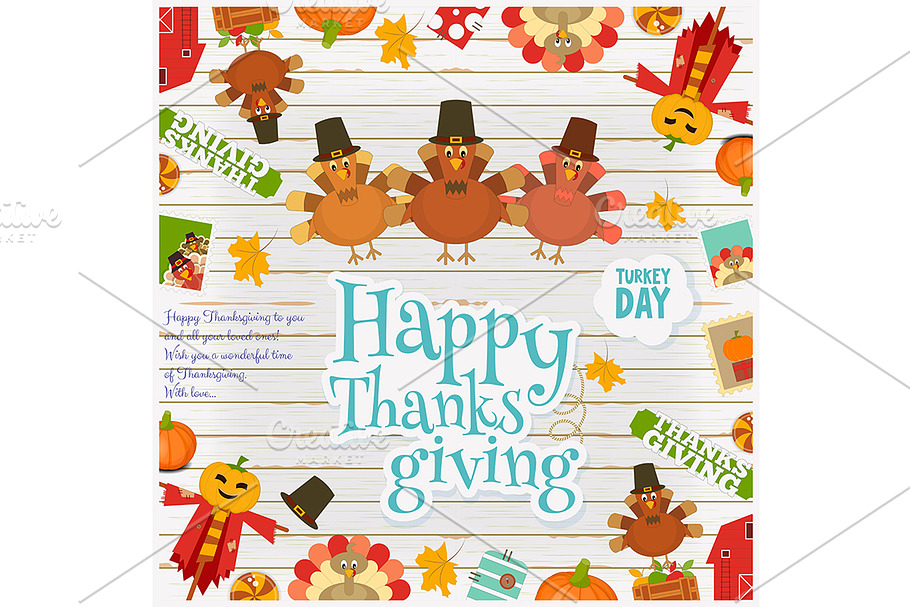 Thanksgiving Posters Set | Pre-Designed Illustrator Graphics ~ Creative ...