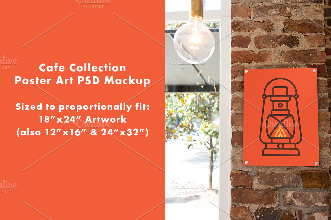 Download Cafe Poster Art PSD Mockup | Creative Photoshop Templates ~ Creative Market