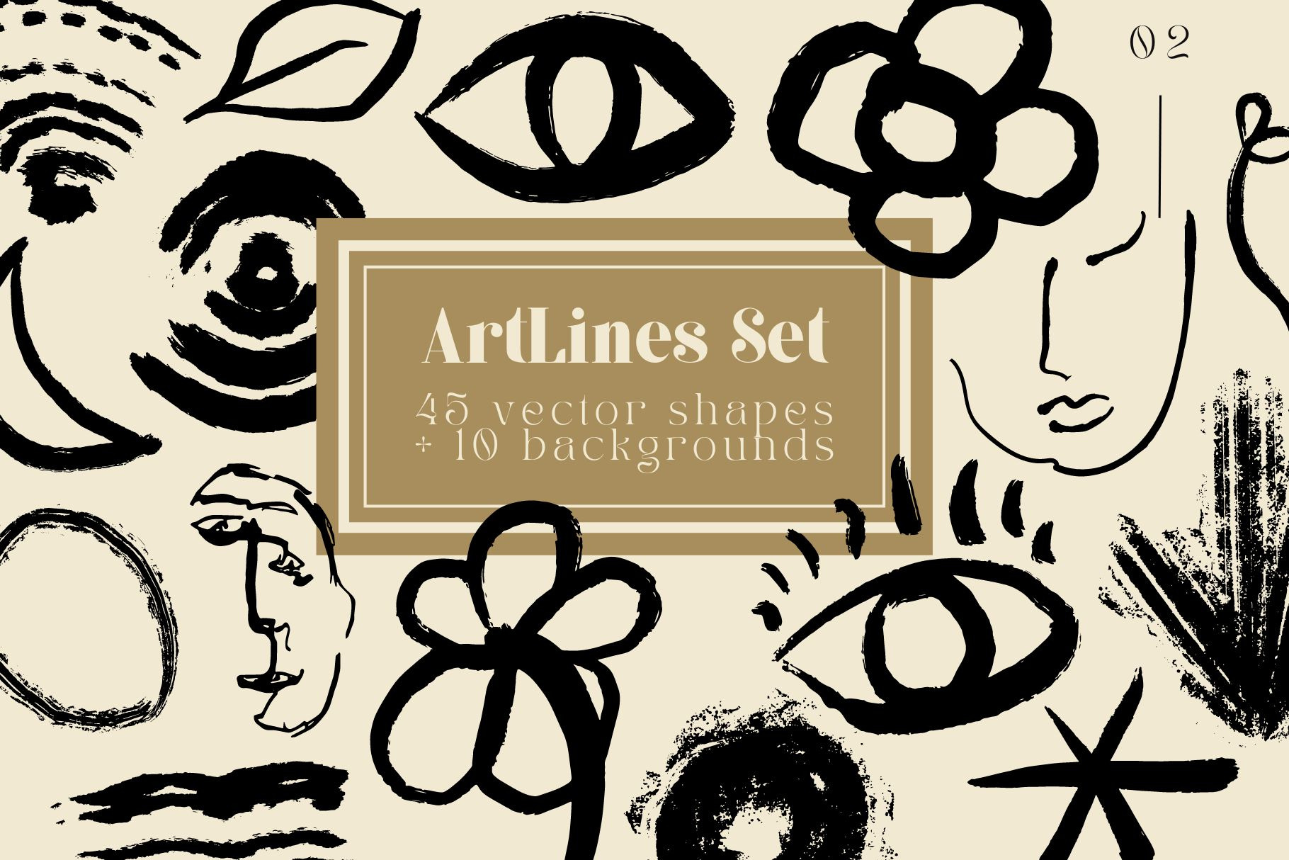 Artline Vector Graphics Bundle Object Illustrations Creative Market