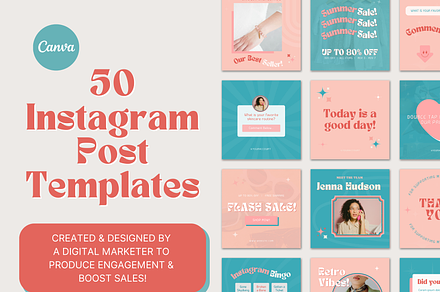 Instagram Social Media CANVA Bold | Social Media Templates ~ Creative ...