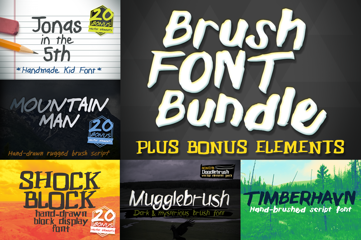 Download Brush Font Bundle | Stunning Fonts ~ Creative Market