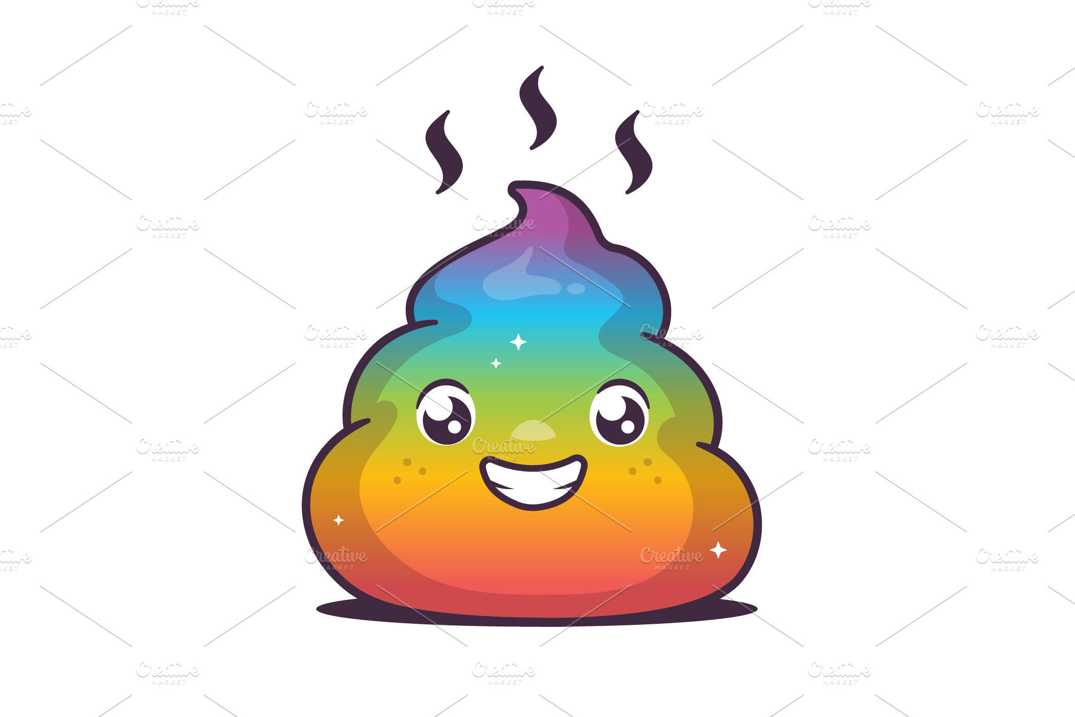 Rainbow Poop | Object Illustrations ~ Creative Market