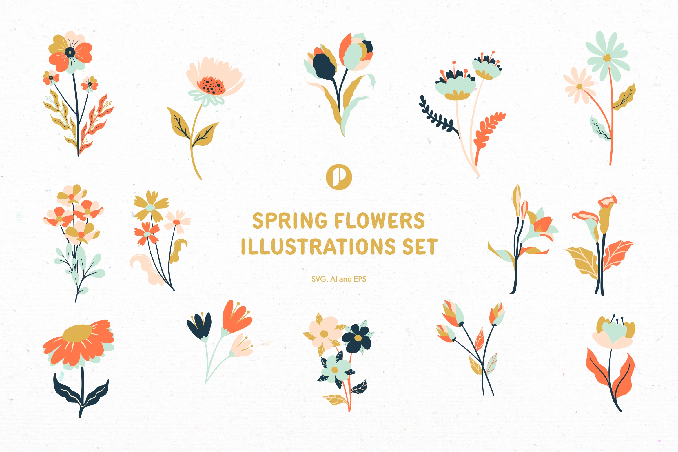 Spring Flowers Illustration Set | Object Illustrations ~ Creative Market