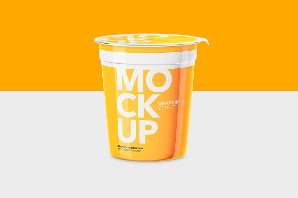 Download Yogurt Cup High Angle Mockup Creative Photoshop Templates Creative Market