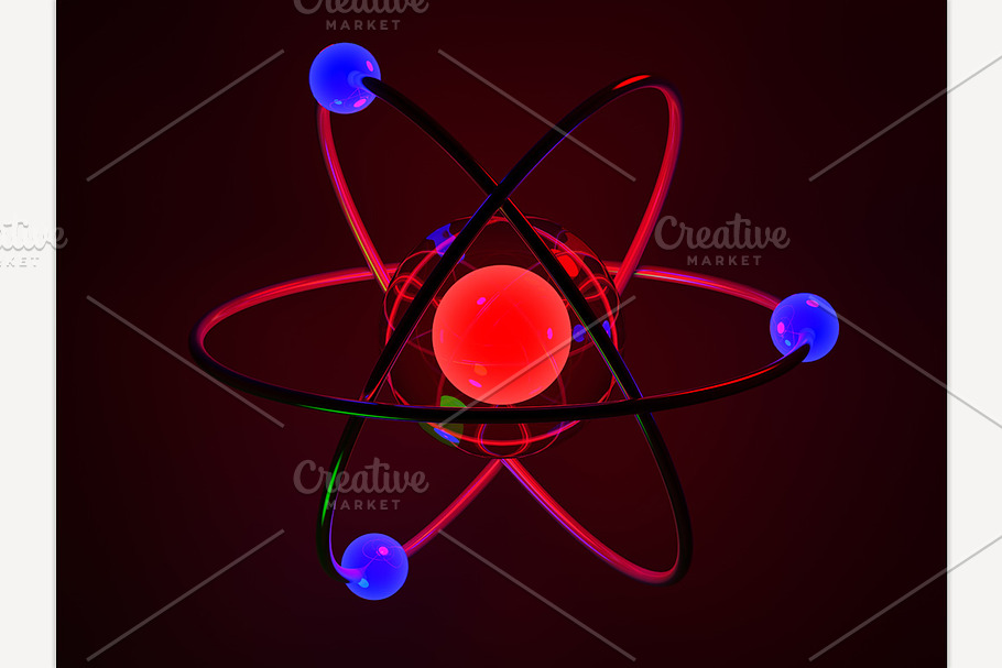 Render of beautiful atom | Custom-Designed Illustrations ~ Creative Market