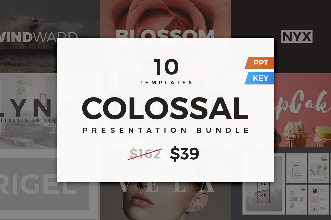 Download Colossal Presentation Bundle Creative Keynote Templates Creative Market PSD Mockup Templates