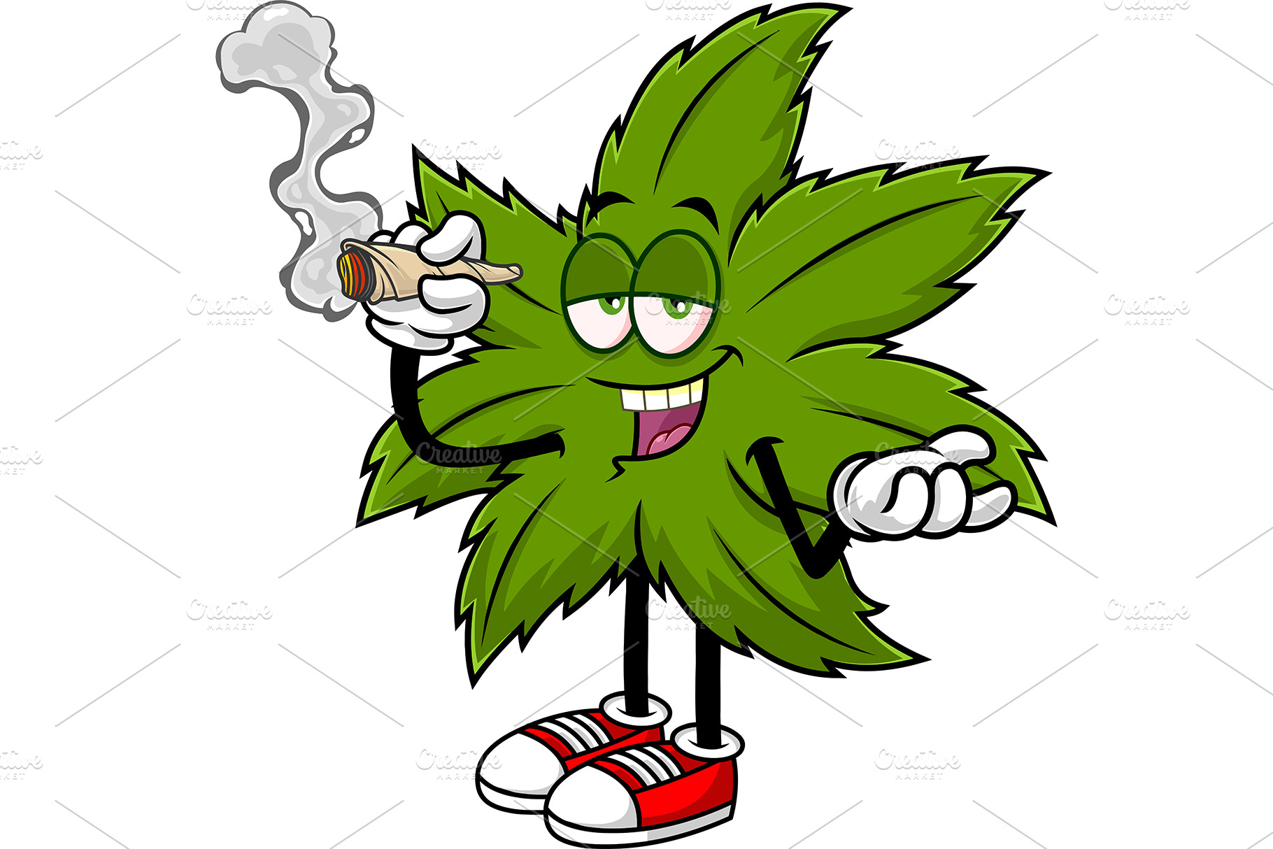 Funny Marijuana Leaf Character | Healthcare Illustrations ~ Creative Market