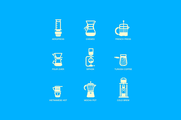 Coffee Brewing tools  Illustrations ~ Creative Market