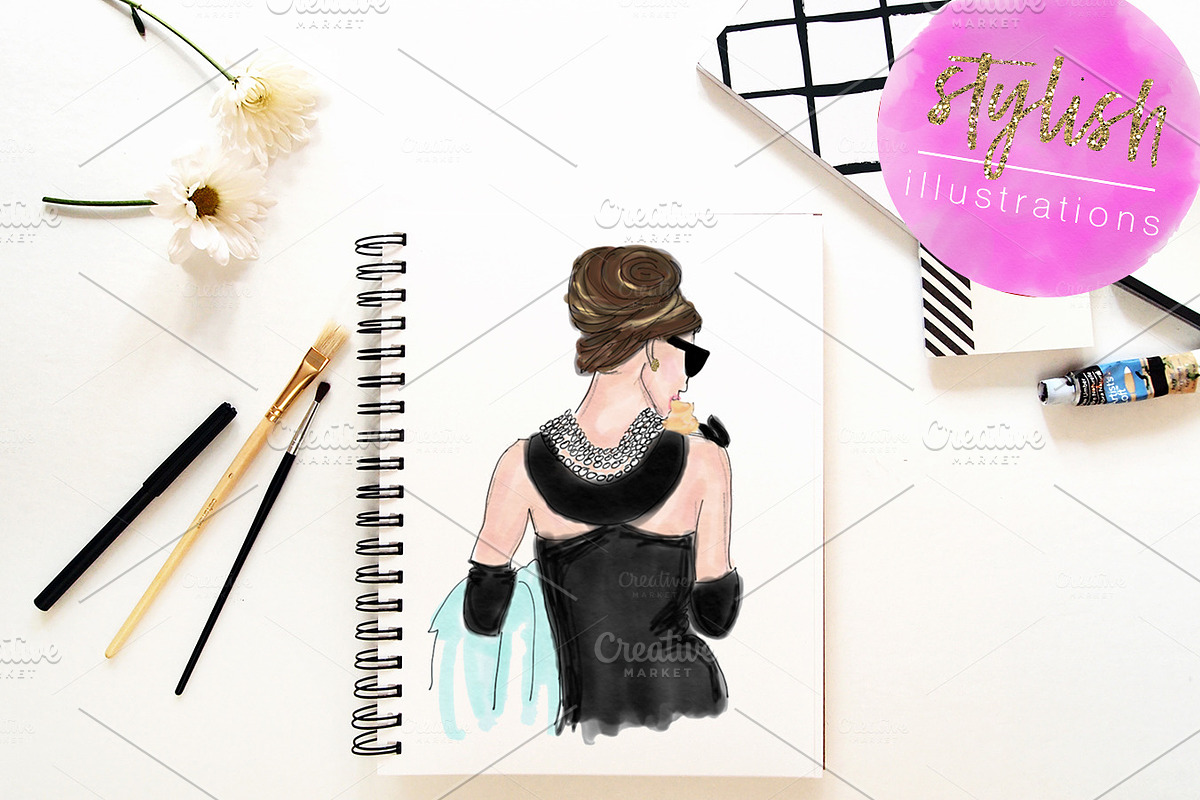 Breakfast at Tiffany's Clipart | Custom-Designed Illustrations