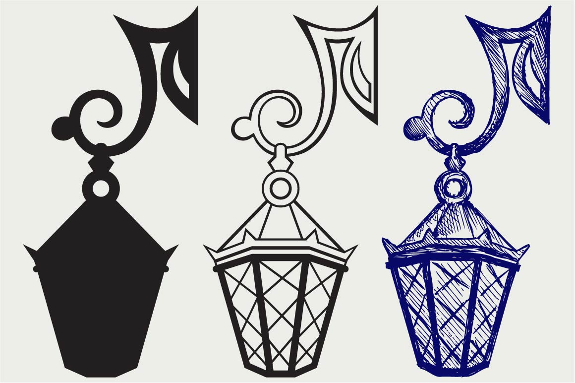 Lantern Svg Outline Icons Creative Market