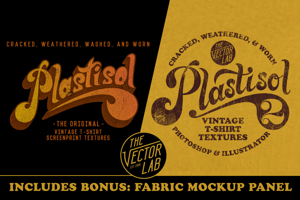 Plastisol 2: Vintage T-Shirt Textures - TheVectorLab