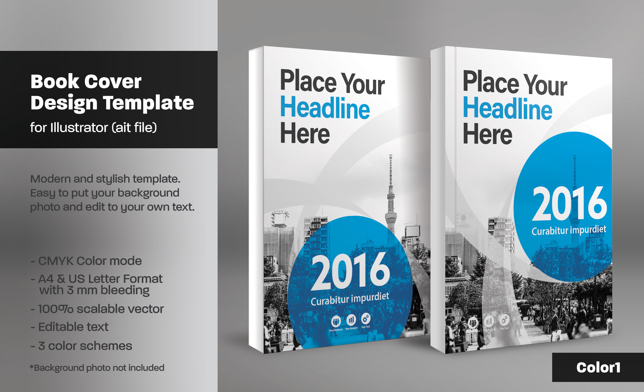 Book Cover Template 19 | Illustrator Templates ~ Creative Market