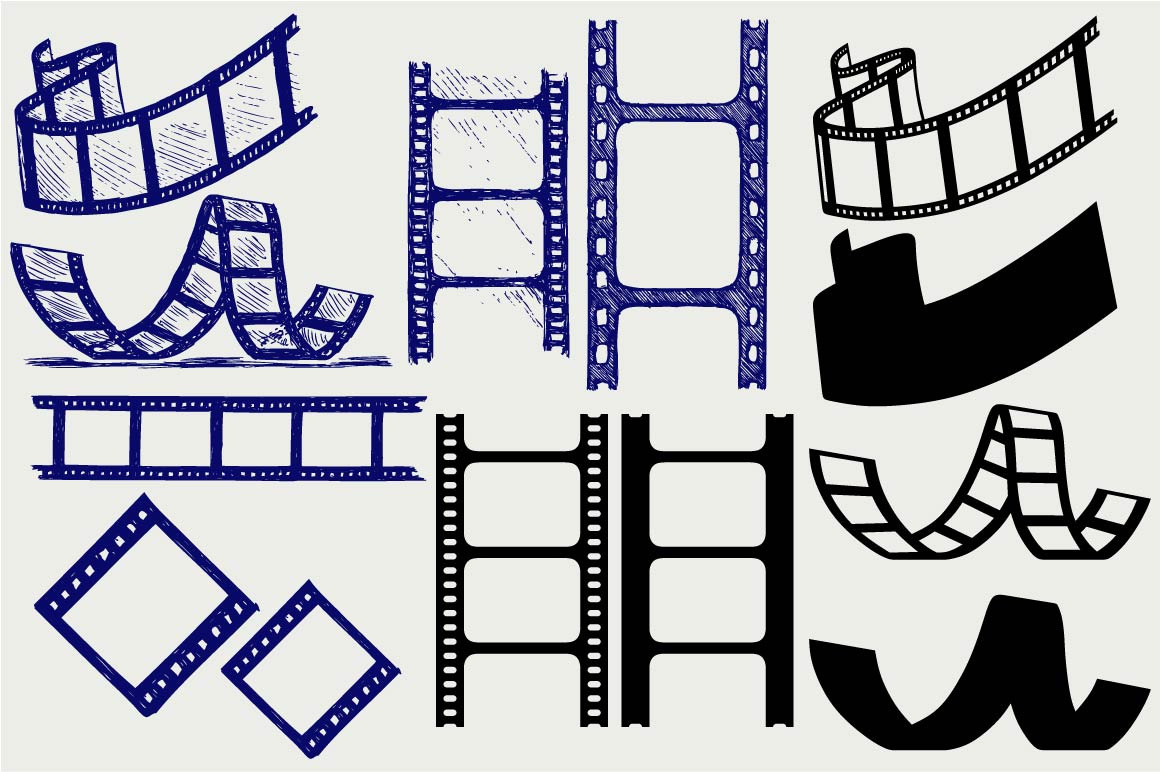 Download Set film strip SVG | Pre-Designed Illustrator Graphics ...