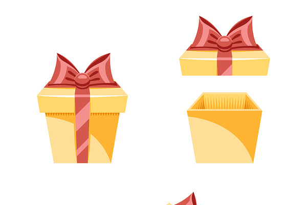 Layered Gift Box Illustration | Pre-Designed Photoshop Graphics