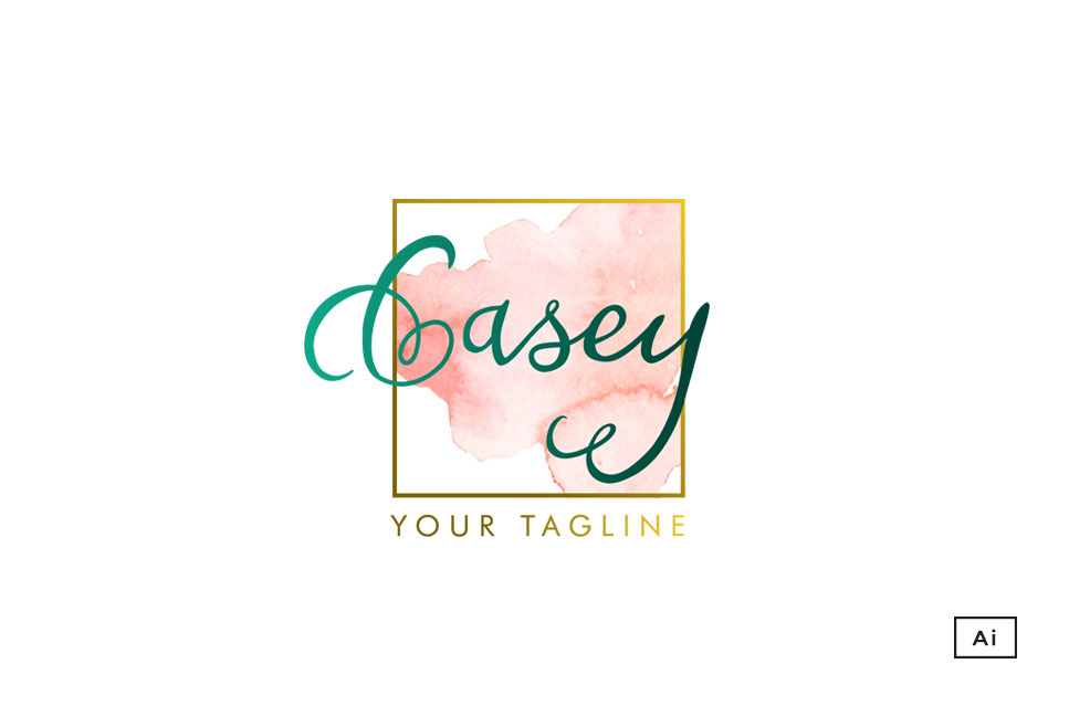 Download Casey Watercolor Logo Template Creative Illustrator Templates Creative Market