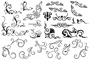 Set Calligraphic Design Elements | Pre-Designed Illustrator Graphics ...