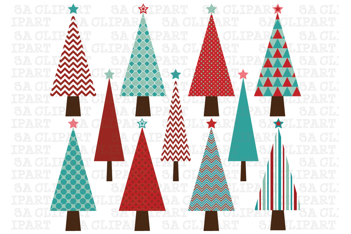 Christmas Tree Clipart | Pre-Designed Illustrator Graphics ~ Creative Market