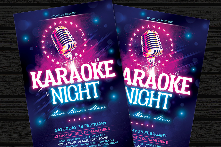 Karaoke Night Creative Templates Creative Market