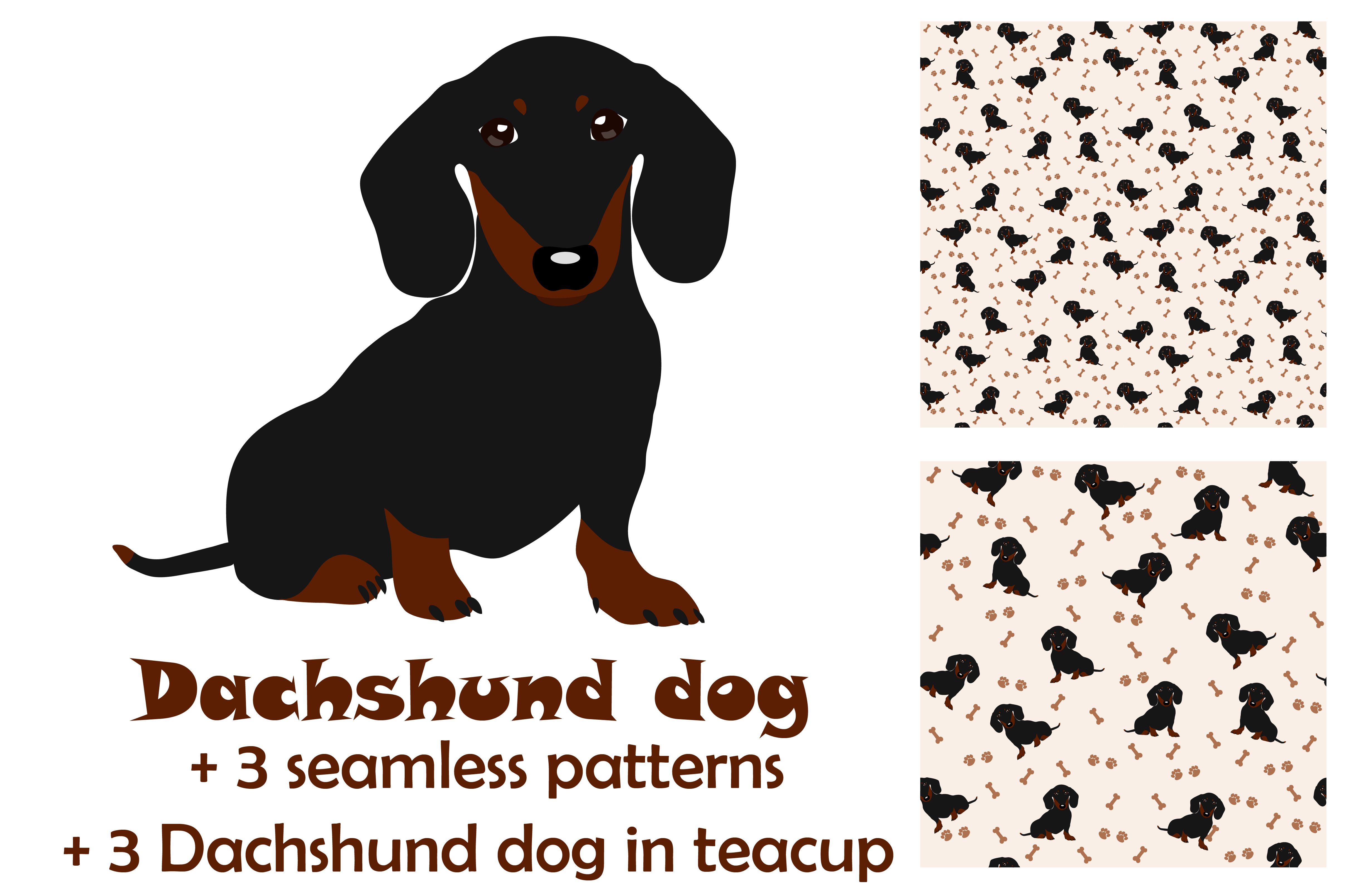 Dachshund + seamless pattern+bonus Graphic Patterns Creative Market