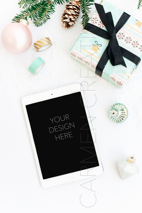 Download Pastel Holiday iPad Mockup | High-Quality Holiday Stock ...