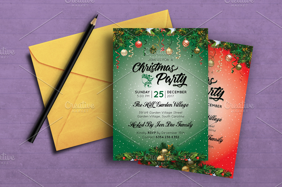 Classy Christmas Invitation | Invitation Templates ~ Creative Market