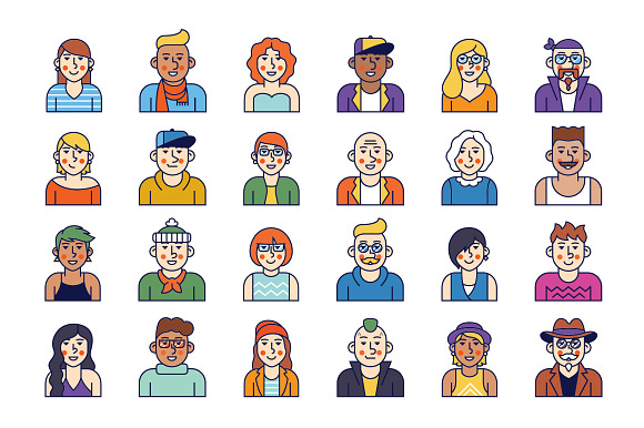 72 Avatar icons vector people collection By NikoDzhi Art