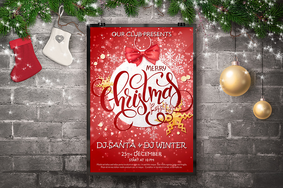 Christmas Posters with Lettering | Creative Illustrator Templates